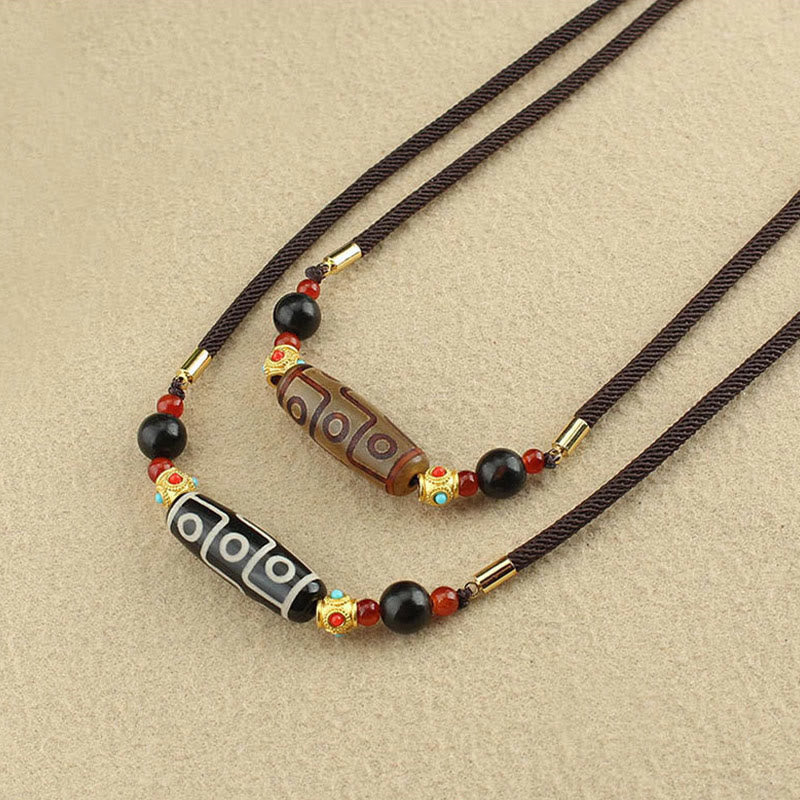 KarmaRipple's Tibetan Nine-Eye Dzi Bead Protection Blessings String Pendant Necklace p14