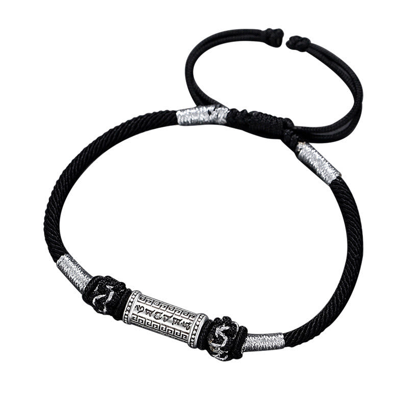KarmaRipple's 925 Sterling Silver Om Mani Padme Hum Wisdom Woven Rope Bracelet p14