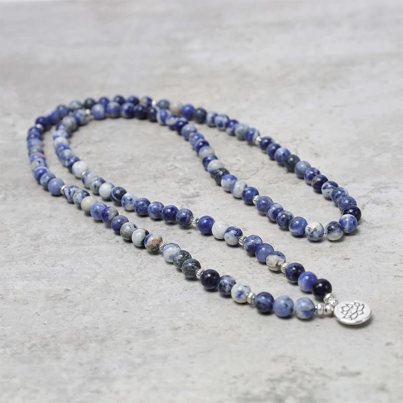 KarmaRipple's Authentic Blue Aventurine Lotus Peace Pendant Bracelet p3
