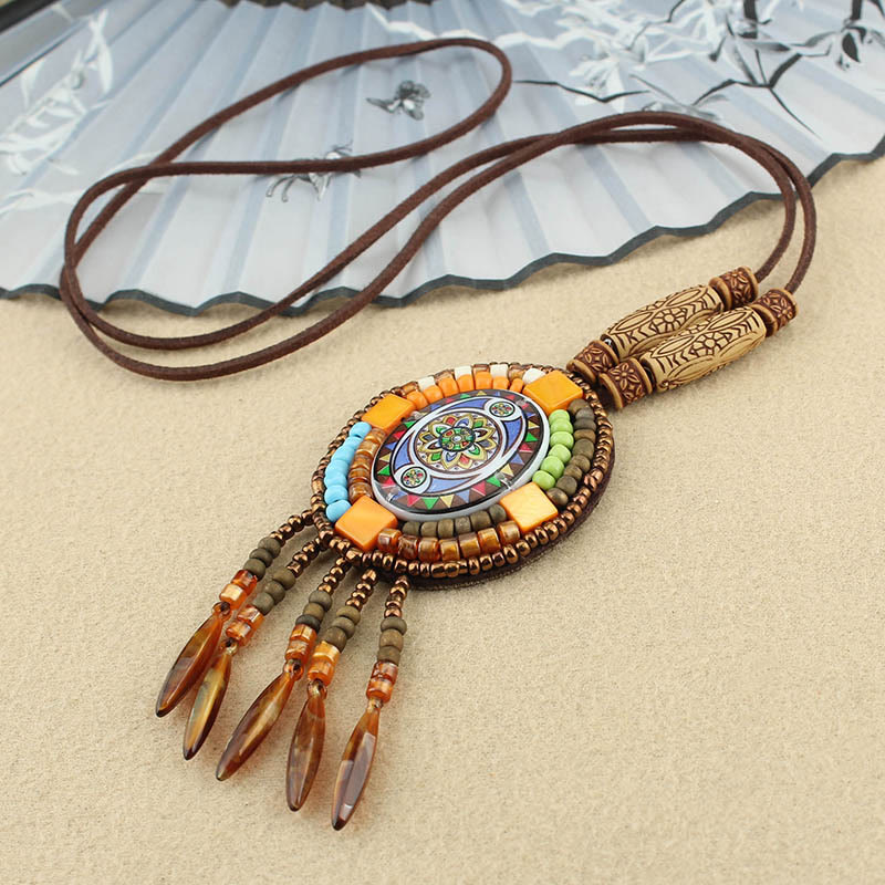 KarmaRipple's Mandala Pattern Beadwork Creativity Pendant Necklace p3