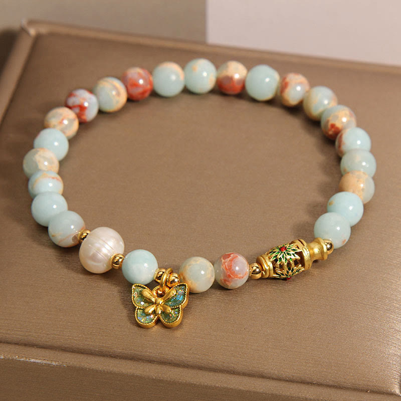 KarmaRipple's Shoushan Stone Pearl Butterfly Wealth Bracelet p4