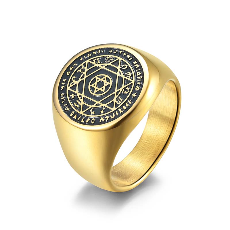 KarmaRipple's 12 Constellations of the Zodiac Star of David Protection Ring p1