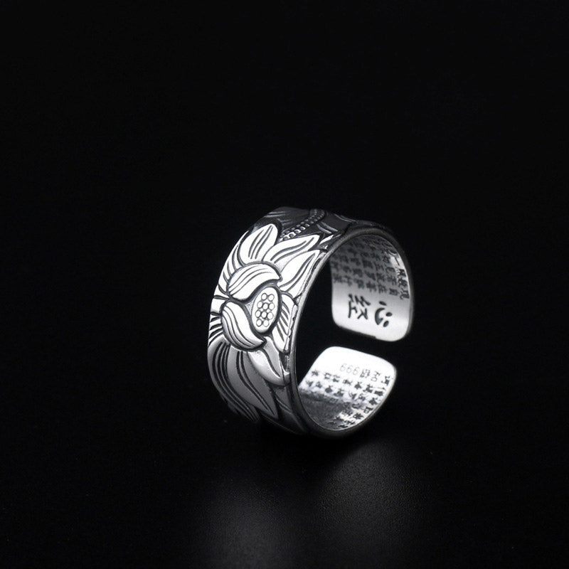 KarmaRipple's Tibetan Lotus Ivory Bronze Enlightenment Ring p4