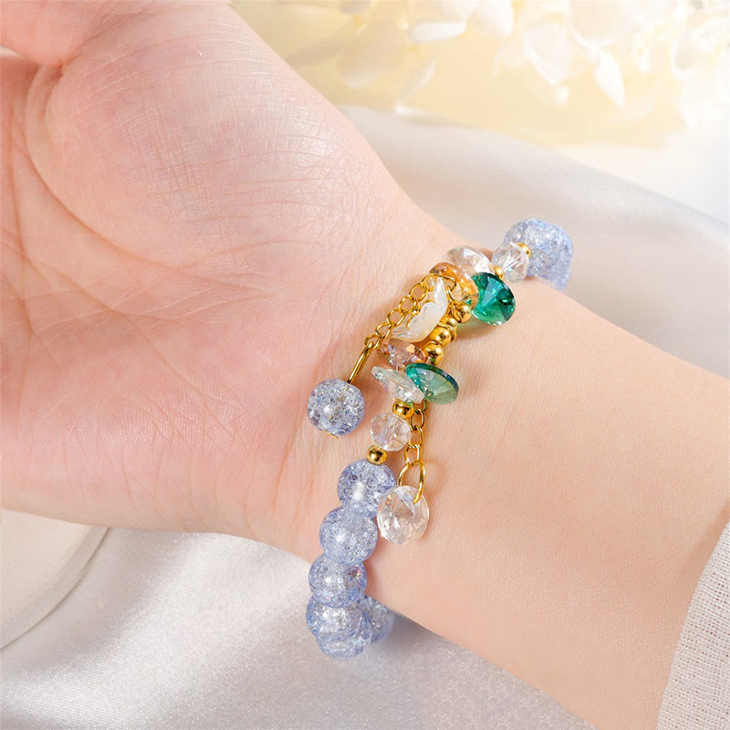 KarmaRipple's Simple Design Flower Talisman Glass Bead Bracelet p15
