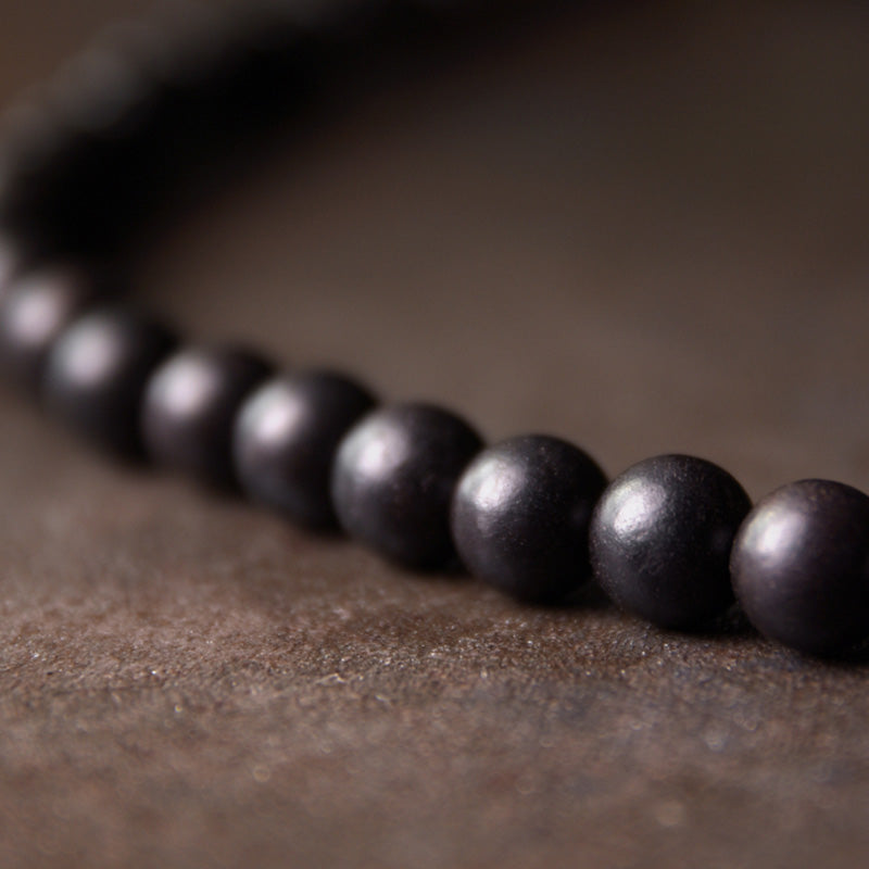 KarmaRipple's Ebony Wood Dzi Bead Bronze Protection Pair Bracelet p6