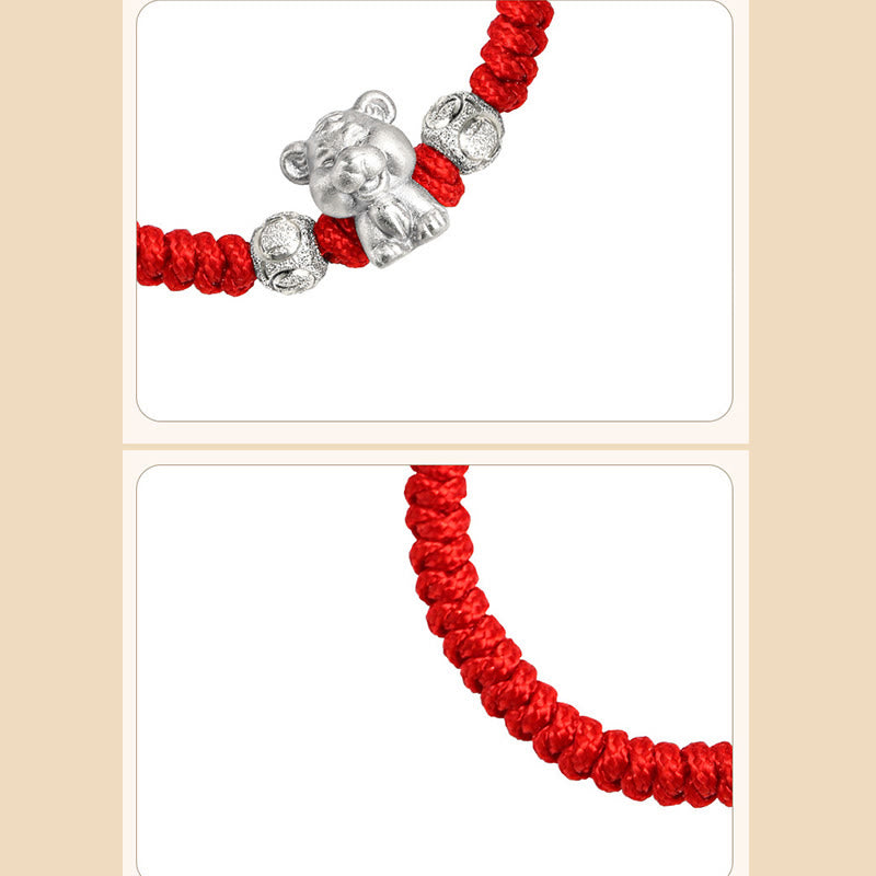 KarmaRipple's 999 Sterling Silver Chinese Zodiac Red Rope Fortune Handcrafted Kids Bracelet p20