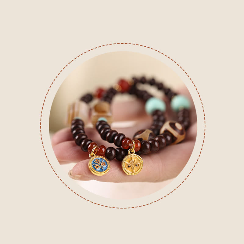 KarmaRipple's Authentic Tibet Purple Bodhi Seed Dzi Bead God of Wealth Wisdom Bracelet p14