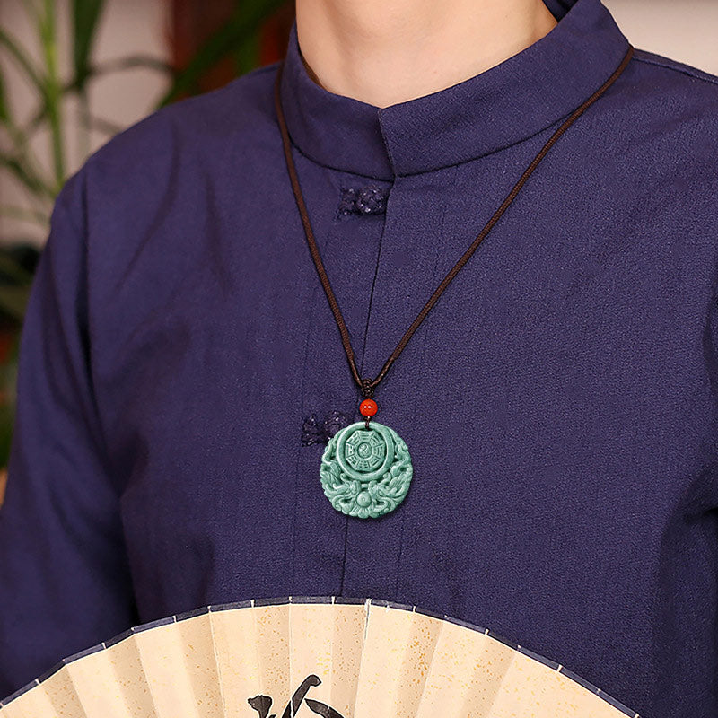 KarmaRipple's Dragon Jade Yin Yang Balance Pendant String Necklace p3