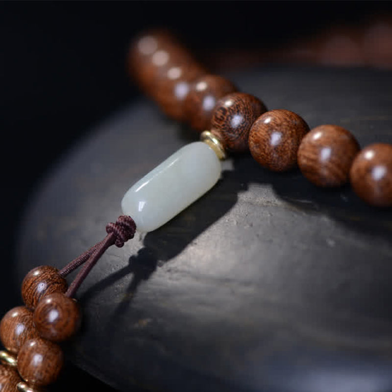 KarmaRipple's 108 Mala Beadwork Rosewood Jade Calm Bracelet p12