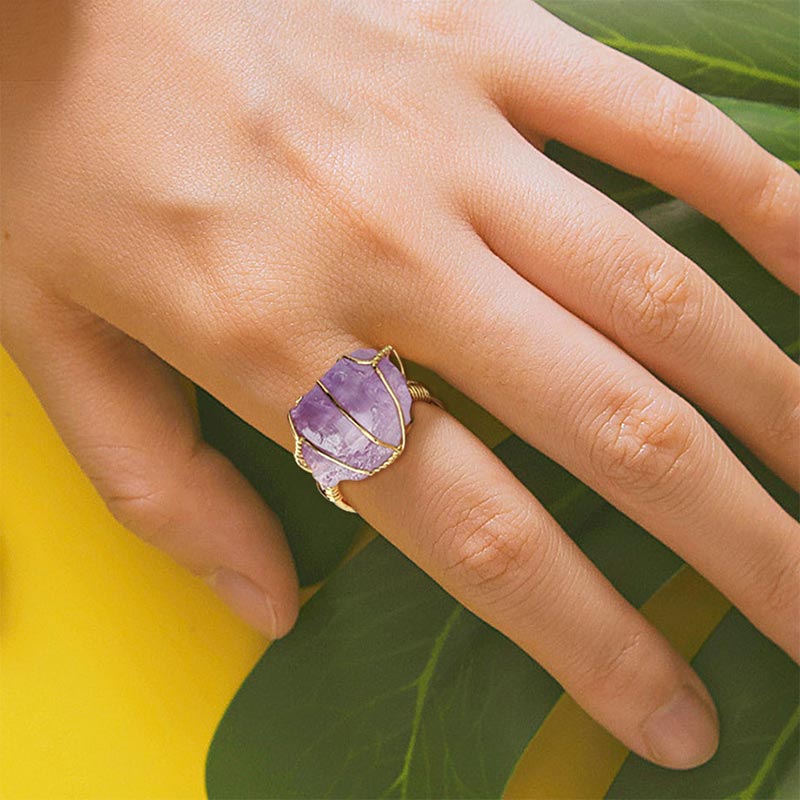 KarmaRipple's Authentic Gemstone Gemstone Amethyst Adjustable Ring p7
