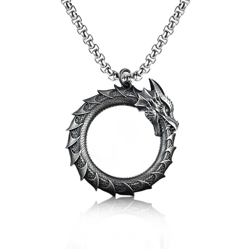 KarmaRipple's Pure Tin Dragon Snake Protection Pendant Necklace p9