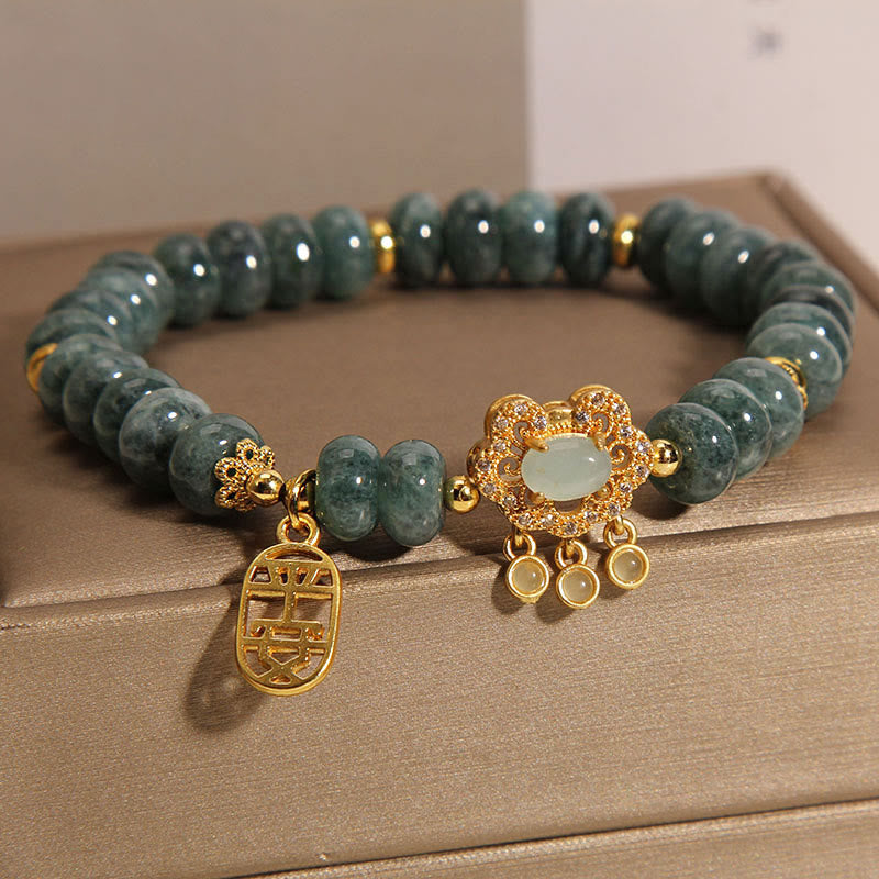 KarmaRipple's Authentic Jade Chinese Lock Talisman Peace Fortune Abundance Bracelet p6