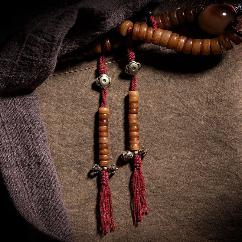 KarmaRipple's Tibetan 108 Mala Beadwork Yak Bone Dzi Bead Nine Palaces Eight Diagrams Talisman Strength Bracelet p10