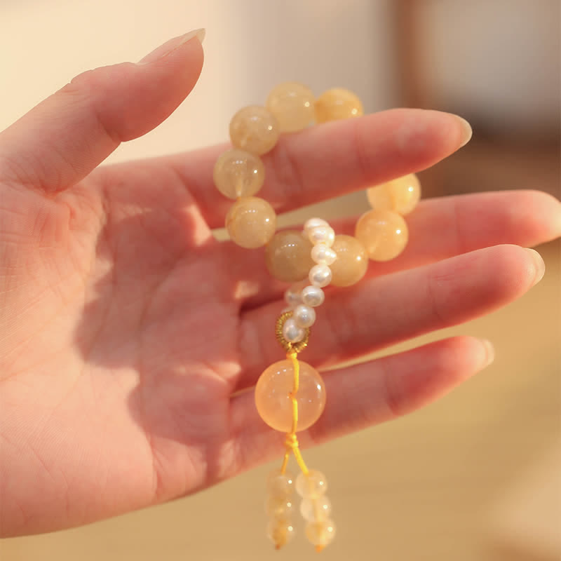 KarmaRipple's Citrine Peace Buckle Prosperity Happiness Wrist Mala p4
