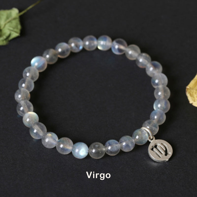 KarmaRipple's 12 Constellations of the Zodiac Moonstone Charming Bracelet p6