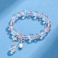 KarmaRipple's Ivory Gemstone Pink Gemstone Protection Star Talisman Bracelet