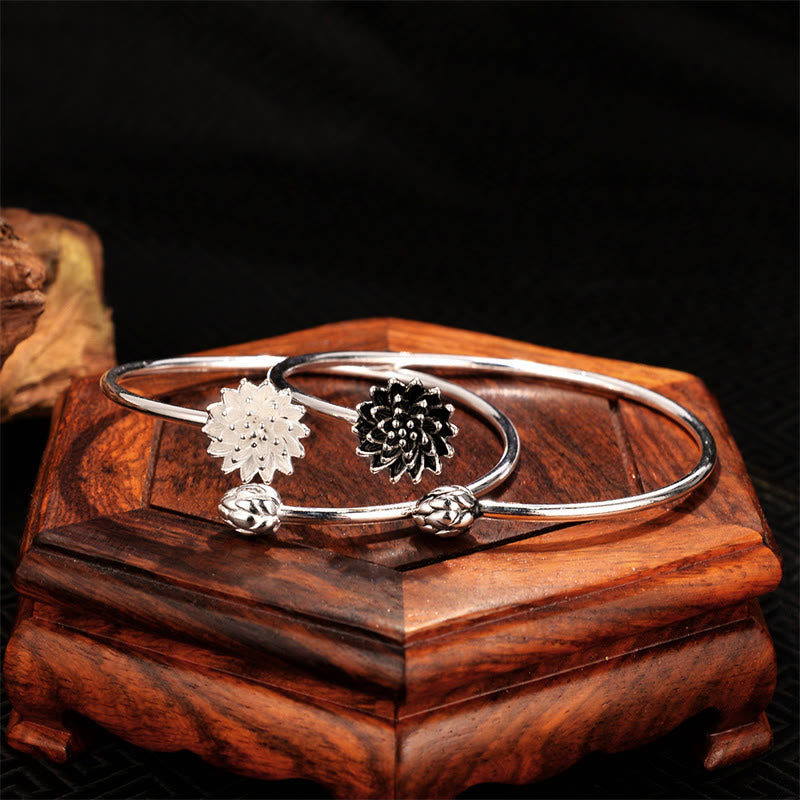 KarmaRipple's Retro Lotus Ivory Bronze Enlightenment Bracelet Bangle p3