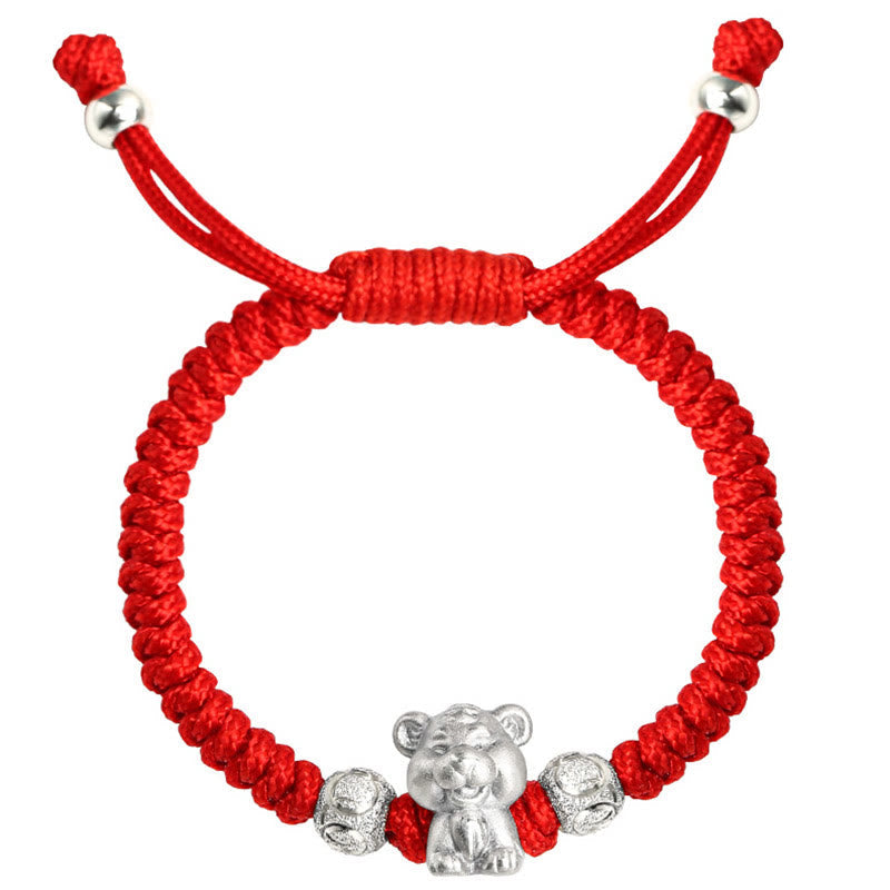 KarmaRipple's 999 Sterling Silver Chinese Zodiac Red Rope Fortune Handcrafted Kids Bracelet p23