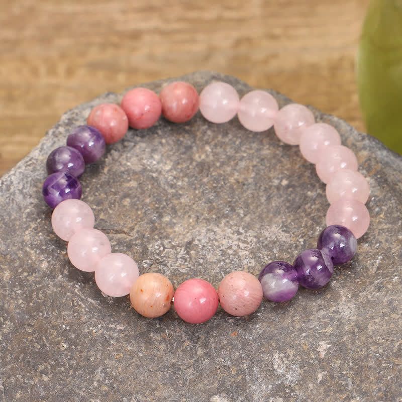 KarmaRipple's 108 Mala Beadwork Amethyst Rose Quartz Spiritual Balancing Tassel Bracelet p6