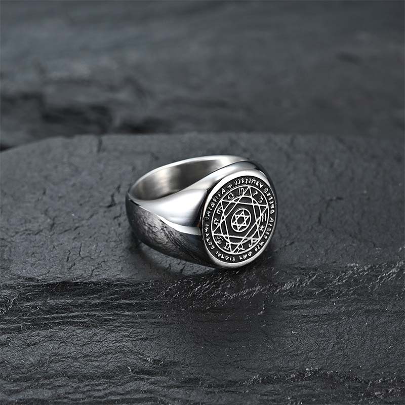 KarmaRipple's 12 Constellations of the Zodiac Star of David Protection Ring p7