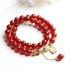 Red Agate Double Wrap Bracelet&Fu Character