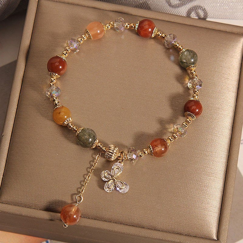 KarmaRipple's Authentic Fu Lu Shou Rainbow Gemstone Rutilated Quartz Wealth Butterfly Talisman Bracelet p6