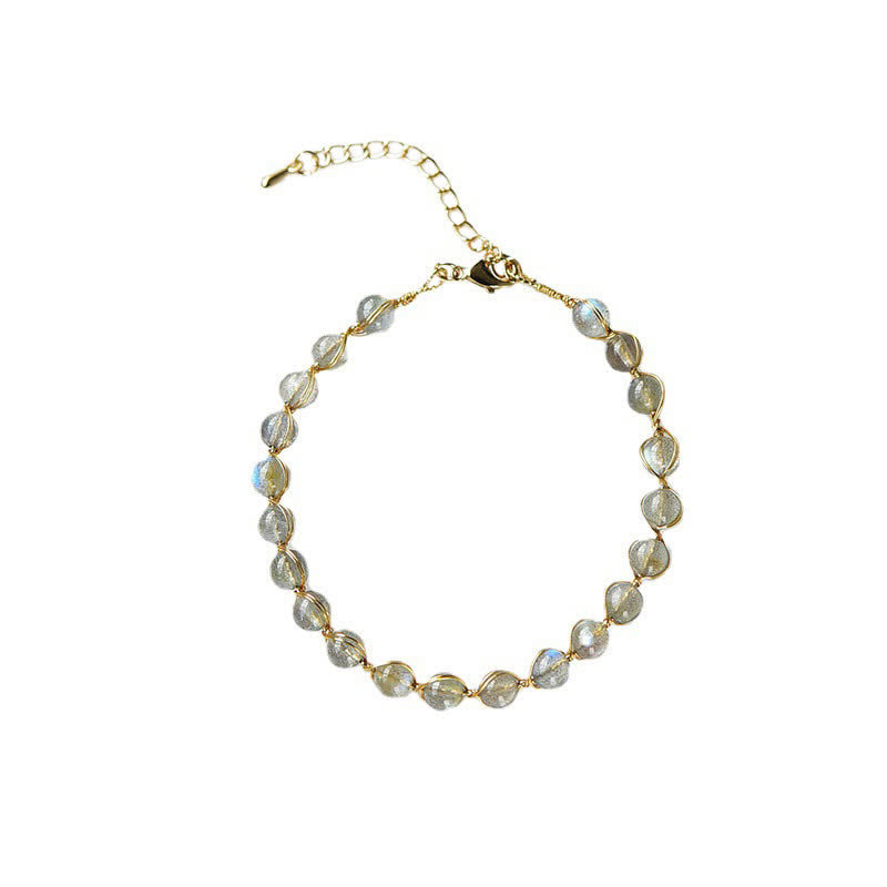 KarmaRipple's Authentic Moonstone 14K Gold Balancing Positive Bracelet p8