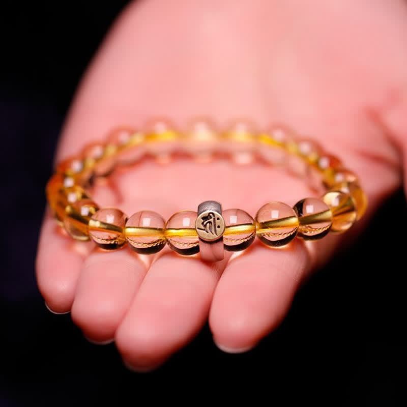 KarmaRipple's 925 Sterling Silver Chinese Zodiac Natal Buddha Citrine Protection Bracelet p7