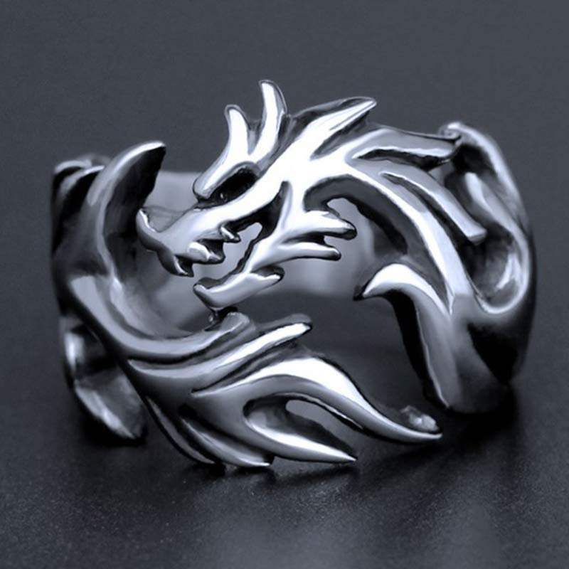 KarmaRipple's Dragon Pattern Protection Strength Adjustable Ring p15
