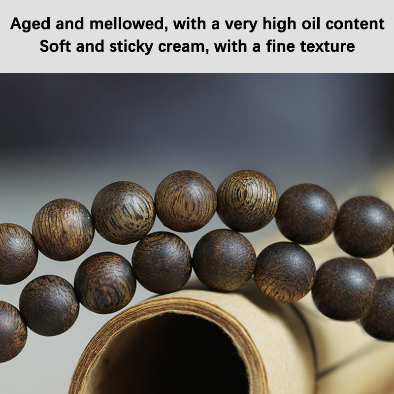 KarmaRipple's 108 Mala Beadwork Nha Trang Soil Buried Qinan Agarwood Balance Strength Bracelet p14