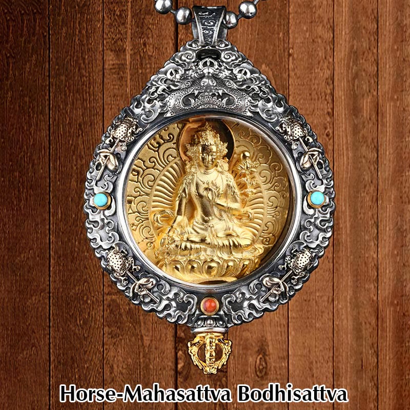 KarmaRipple's Chinese Zodiac Natal Buddha Thangka Nine Palaces Eight Diagrams Wealth Rotatable Pendant Necklace p25