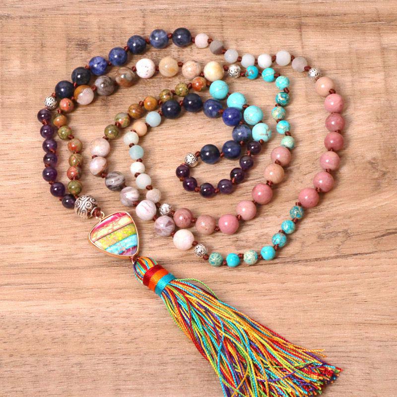 KarmaRipple's Tibetan Turquoise Lazurite Zebra Jasper Balance Pendant p2