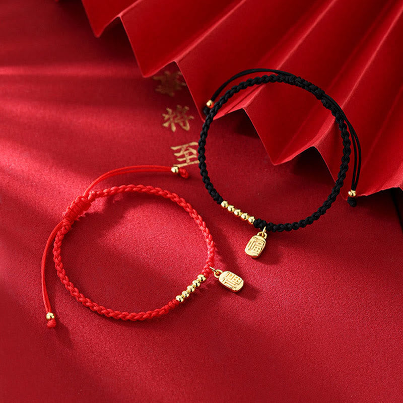 KarmaRipple's Handmade Fu Character Talisman Fortune Fortune Rope Bracelet p3