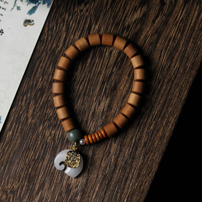 KarmaRipple's Sandalwood Jade Elephant Protection Bracelet p12