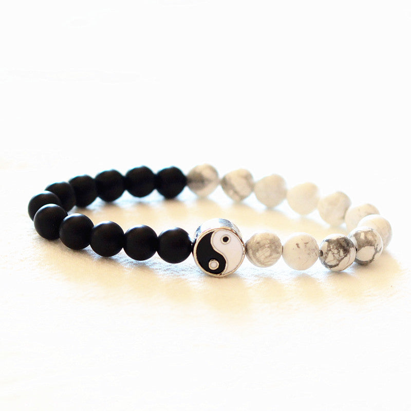 KarmaRipple's 3pcs Authentic Ivory Turquoise Frosted Stone Bead Yin Yang Wealth Bracelet p6