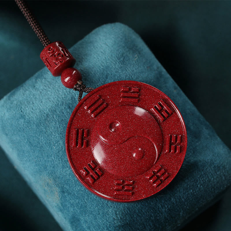 KarmaRipple's Cinnabar Yin Yang Bagua Blessing Pendant Necklace p2