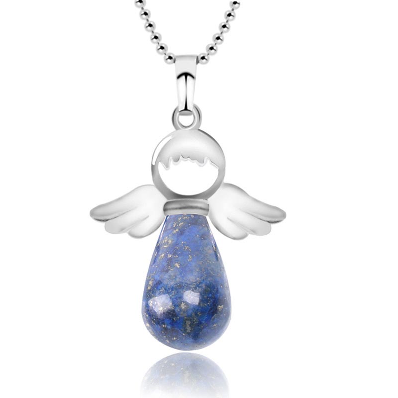 KarmaRipple's Little Angel Wings Authentic Gemstone Fortune Pendant Necklace p39
