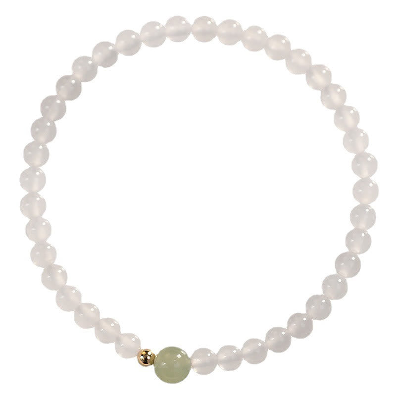 KarmaRipple's Authentic Ivory Agate Jade Fortune Protection Bracelet p8