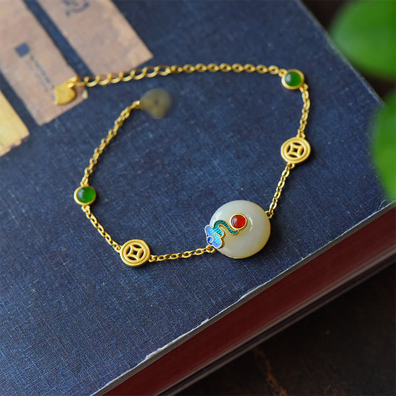 KarmaRipple's Jade Bronze Coins Auspicious Clouds Prosperity Pendant Necklace Bracelet Ring Earrings p15