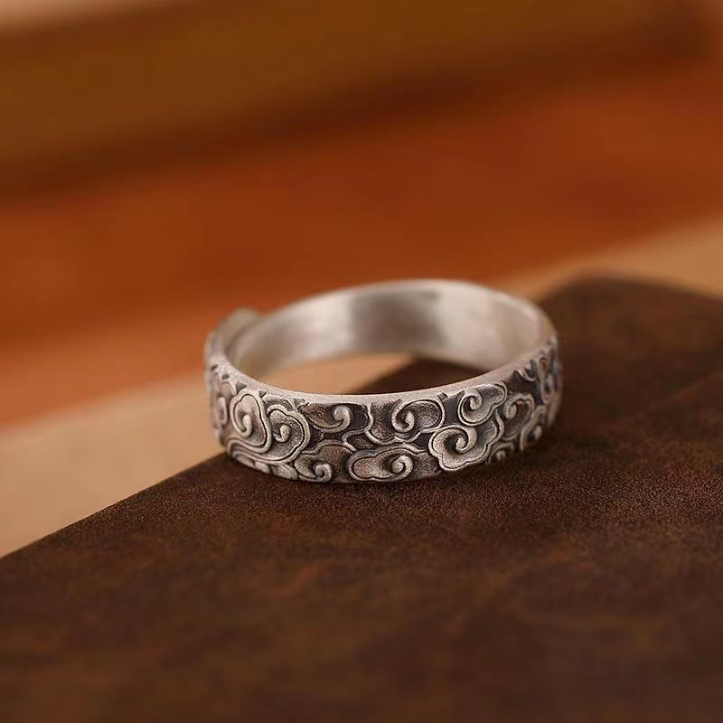 KarmaRipple's Vintage Auspicious Clouds Pattern Fortune Ring p5