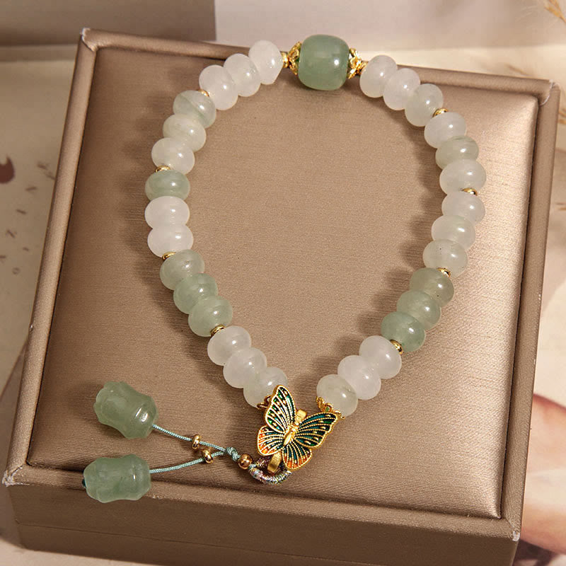 KarmaRipple's Authentic Tianshan Jade Abacus Beadwork Butterfly Prosperity Bracelet p8