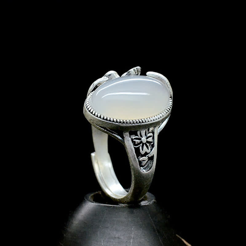 KarmaRipple's 990 Sterling Silver Authentic Chalcedony Plum Positive Balance Ring p12
