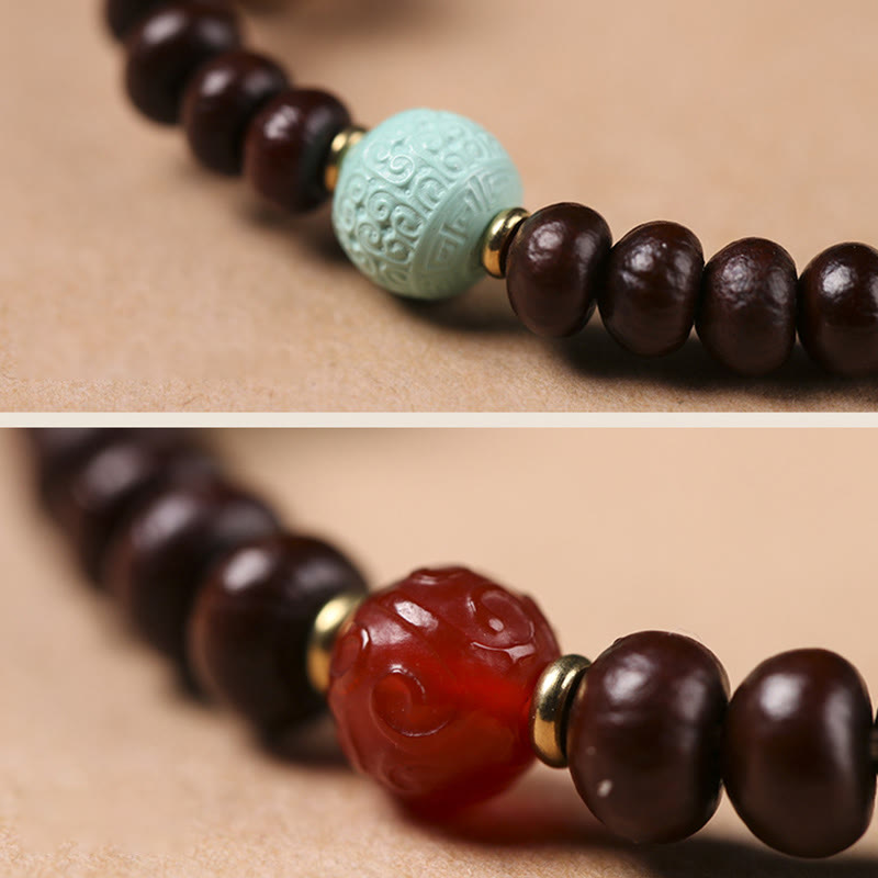 KarmaRipple's Authentic Tibet Purple Bodhi Seed Dzi Bead God of Wealth Wisdom Bracelet p10