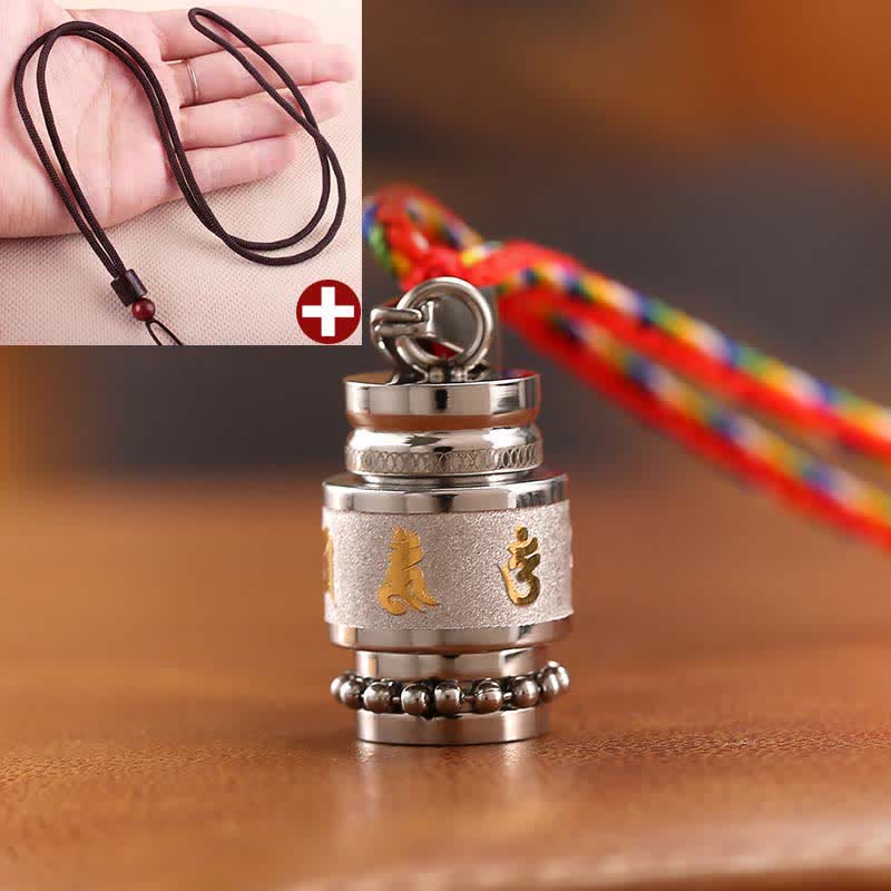 KarmaRipple's Tibet Om Mani Padme Hum Shurangama Mantra Titanium Steel Wisdom Amulet Pendant Necklace p38