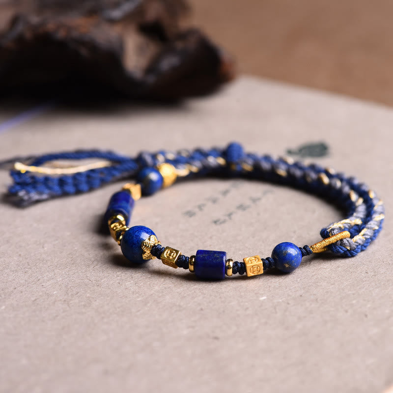 KarmaRipple's Handmade Authentic Lazurite Bead Positive Rope Bracelet p7