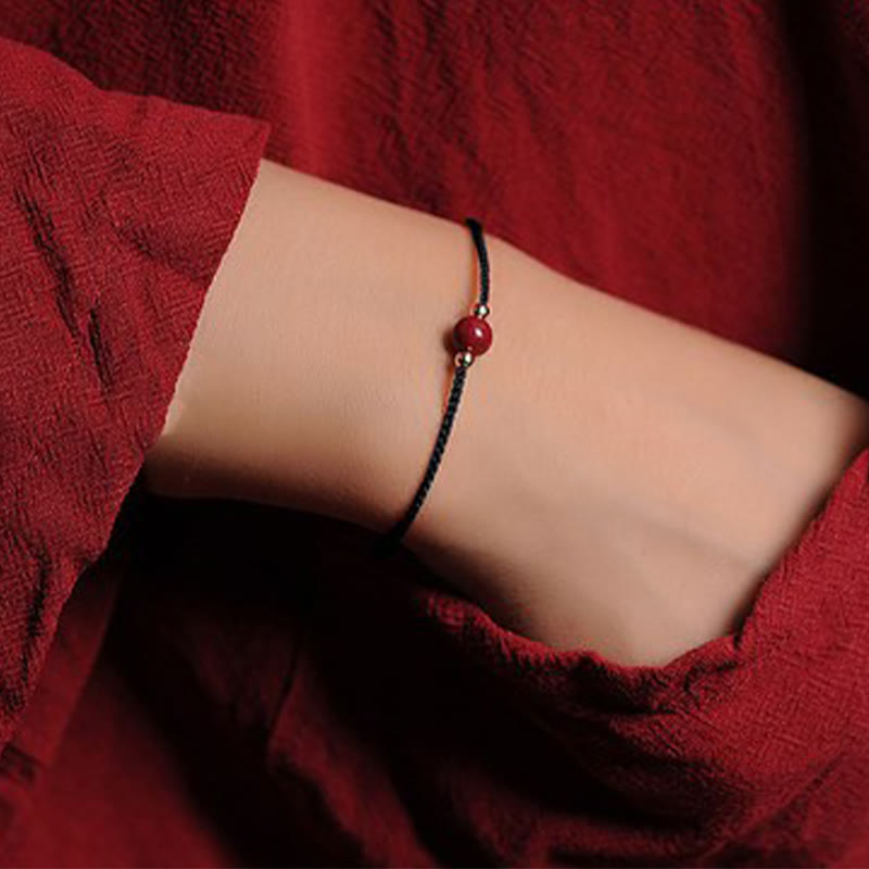 KarmaRipple's 14K Gold Plated Authentic Cinnabar Blessing String Woven Bracelet p8