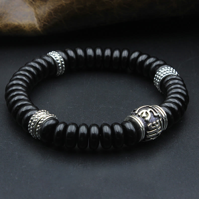 KarmaRipple's Authentic Tibetan Coconut Shell Om Mani Padme Hum Positive Bracelet p34