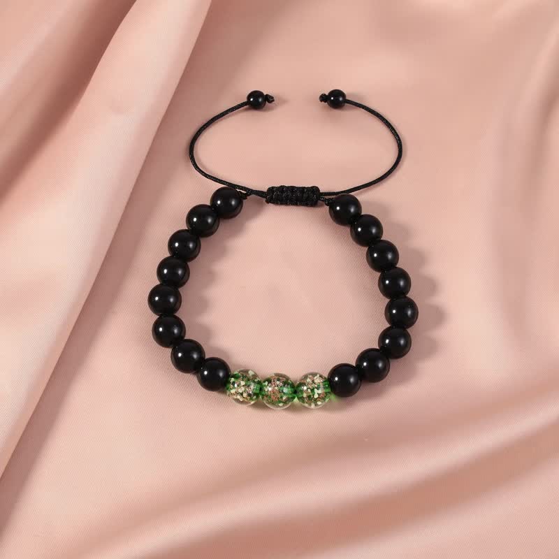 KarmaRipple's Black Obsidian Luminous Glowstone Strength Bracelet p1