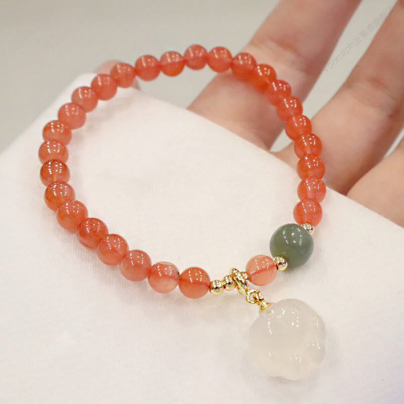 KarmaRipple's Red Agate Chalcedony Cat Paw Jade Confidence Bracelet p1