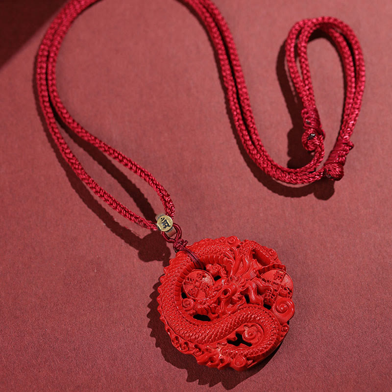 KarmaRipple's Year of the Dragon 925 Sterling Silver Authentic Cinnabar Bronze Coin Fortune Pendant Necklace p5